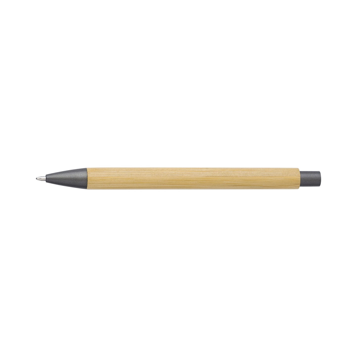 Bamboo and plastic ballpen. Blue ink.