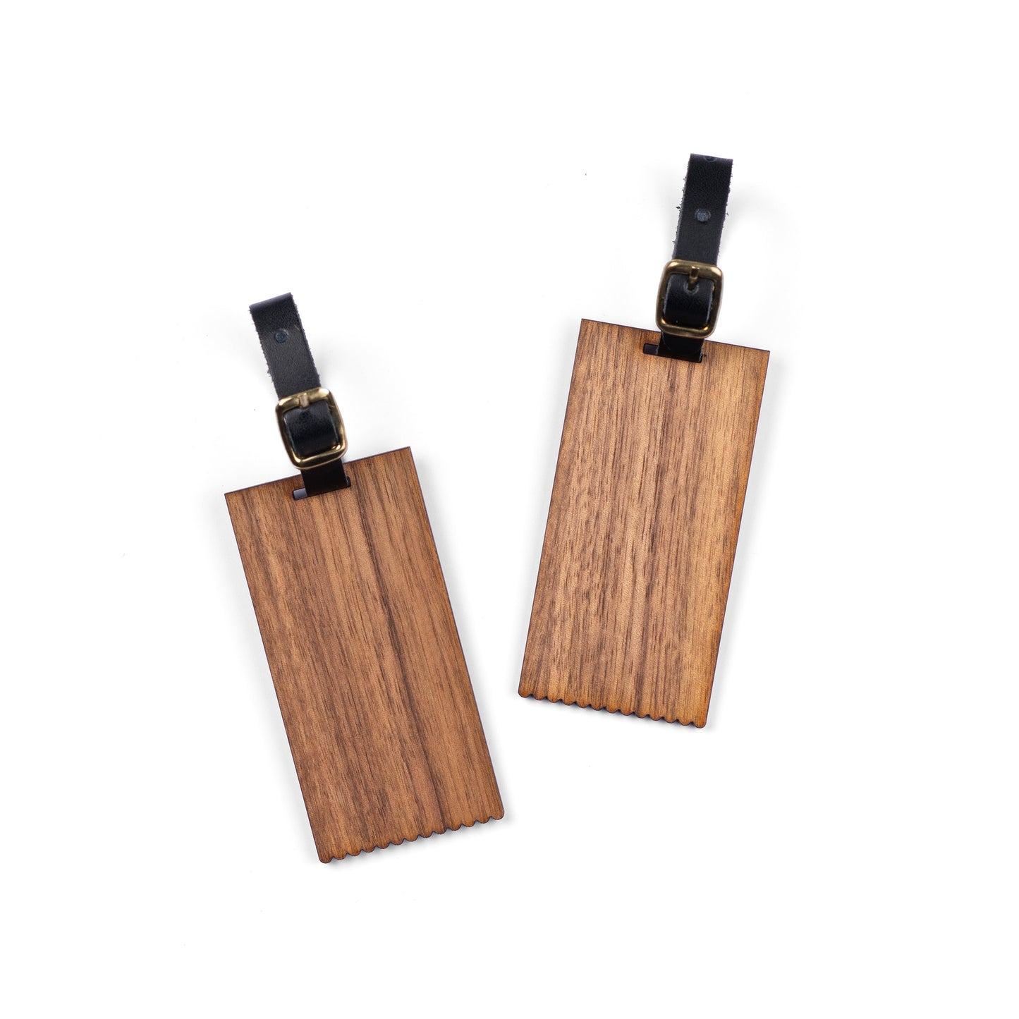 Walnut and Leather Luggage Tag