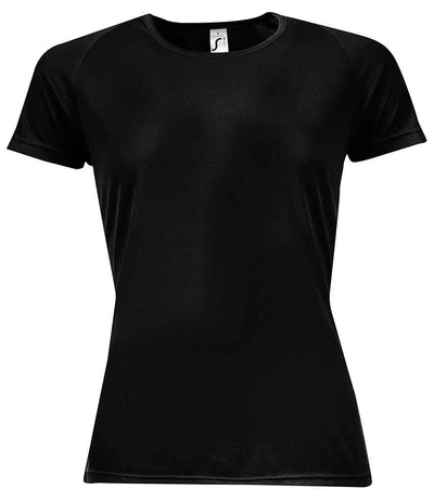 SOL'S Ladies Sporty Performance T-Shirt - Black