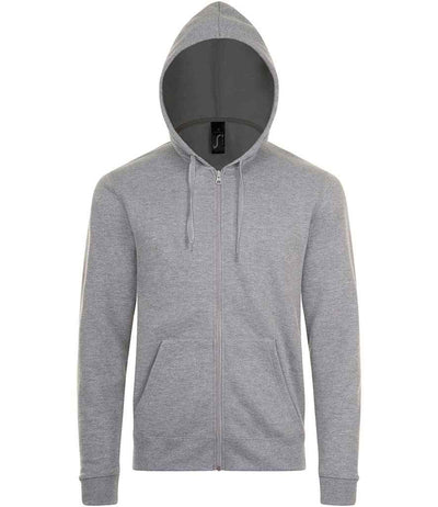SOL'S Stone Zip Hooded Sweatshirt - Grey Marl