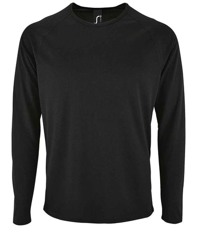 SOL'S Sporty Long Sleeve Performance T-Shirt - Black