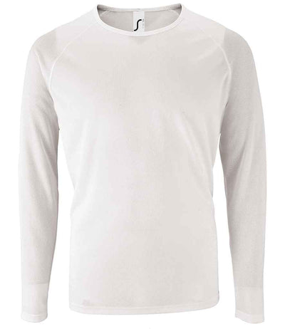 SOL'S Sporty Long Sleeve Performance T-Shirt - White