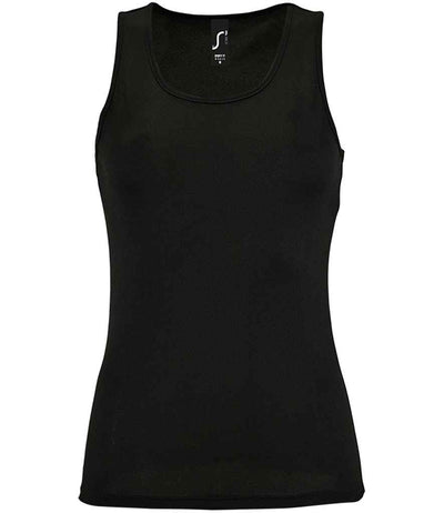 SOL'S Ladies Sporty Performance Tank Top - Black