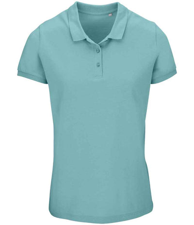 SOL'S Ladies Planet Organic Piqué Polo Shirt - Pool Blue