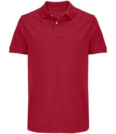 SOL'S Unisex Pacific Twin Piqué Polo Shirt - Folk Red