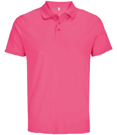 SOL'S Unisex Pitcher Recycled Polyester Piqué Polo Shirt - Ribbon Pink