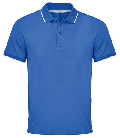SOL'S Unisex Palermo Polo Shirt - Royal Blue/White