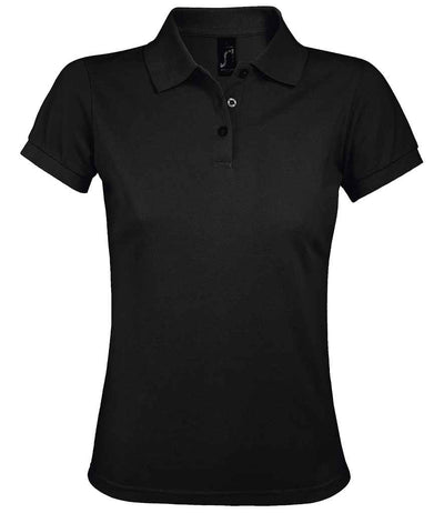 SOL'S Ladies Prime Poly/Cotton Piqué Polo Shirt - Black
