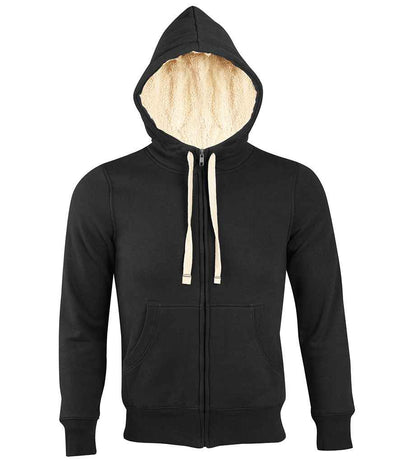 SOL'S Unisex Sherpa Hooded Jacket - Black