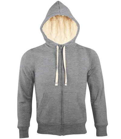 SOL'S Unisex Sherpa Hooded Jacket - Grey Marl