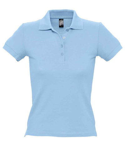 SOL'S Ladies People Cotton Piqué Polo Shirt - Sky Blue