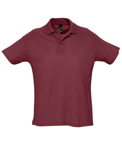 SOL'S Summer II Cotton Piqué Polo Shirt - Burgundy