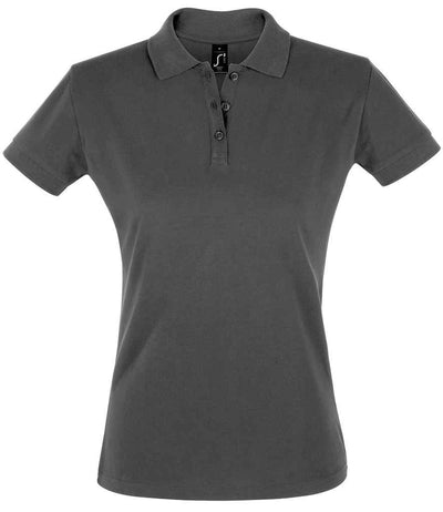 SOL'S Ladies Perfect Cotton Piqué Polo Shirt - Dark Grey