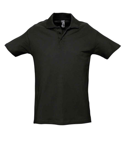 SOL'S Spring II Heavy Cotton Piqué Polo Shirt - Black