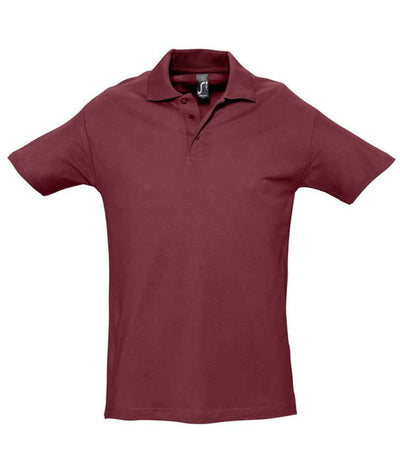 SOL'S Spring II Heavy Cotton Piqué Polo Shirt - Burgundy
