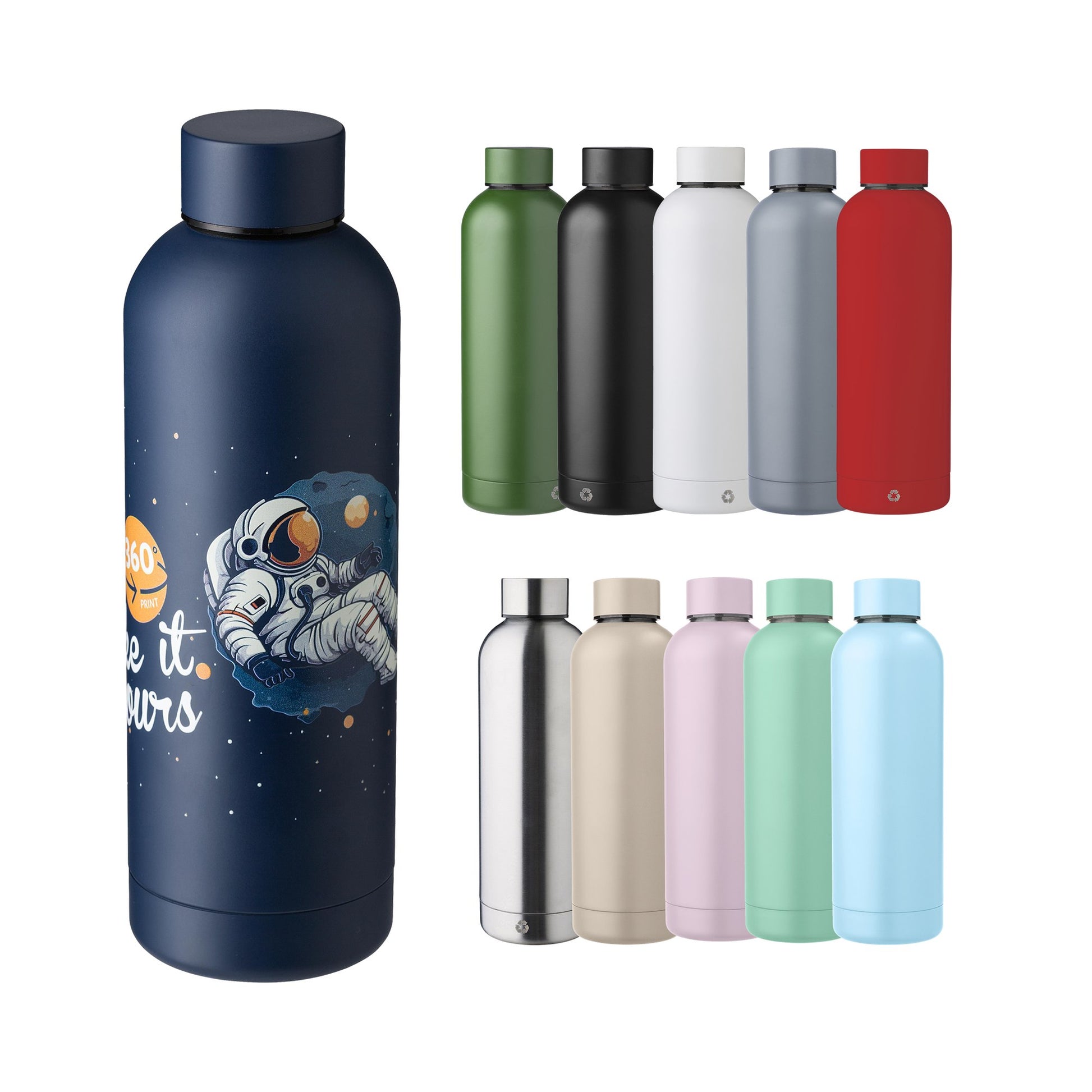 Recycled stainless steel double walled bottle (500ml)