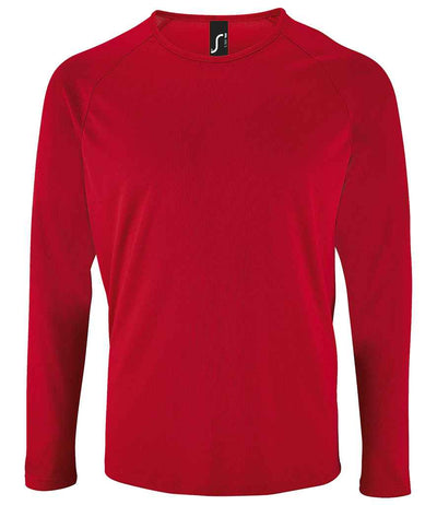 SOL'S Sporty Long Sleeve Performance T-Shirt - Red