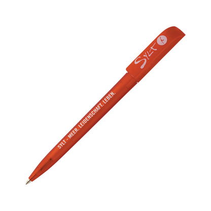 Twist action frosted plastic ballpen