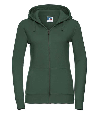 Russell Athletic Ladies Authentic Zip Hooded Sweatshirt - Bottle Green