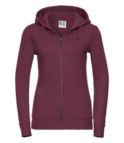 Russell Athletic Ladies Authentic Zip Hooded Sweatshirt - Burgundy