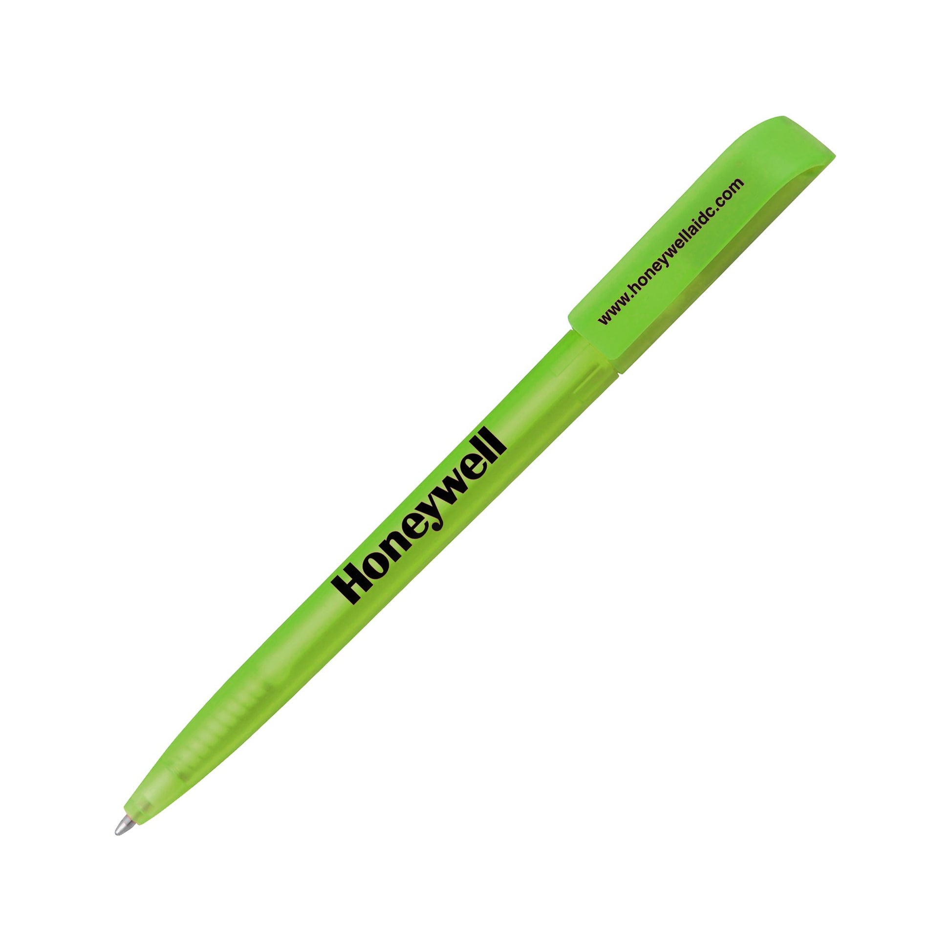 Twist action frosted plastic ballpen