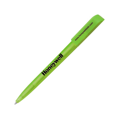 Twist action frosted plastic ballpen