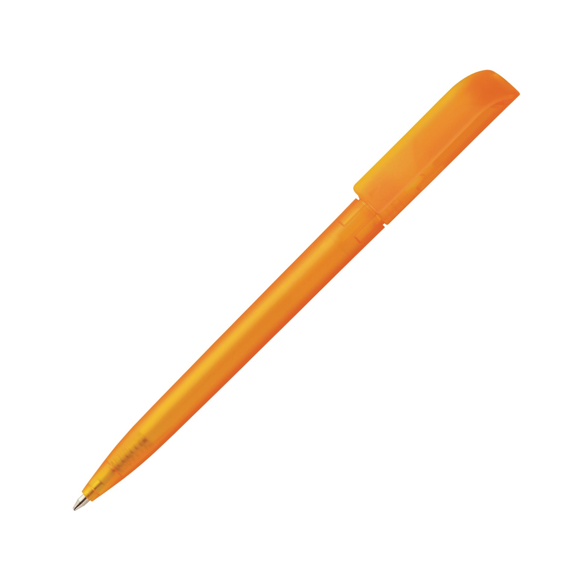 Twist action frosted plastic ballpen