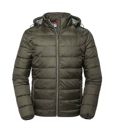 Russell Athletic Hooded Nano Padded Jacket - Dark Olive