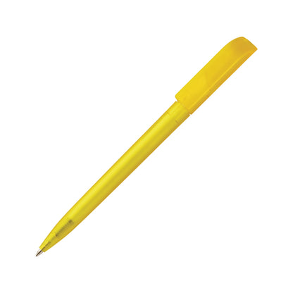 Twist action frosted plastic ballpen