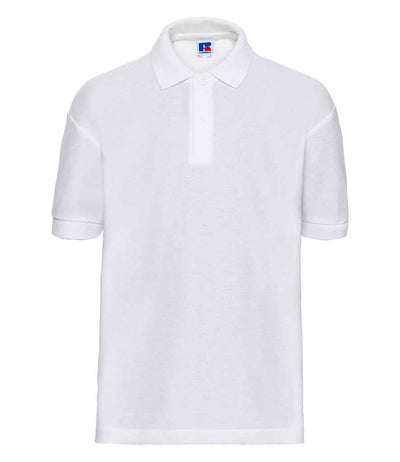 Russell Athletic Kids Poly/Cotton Piqué Polo Shirt - White