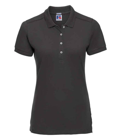 Russell Athletic Ladies Stretch Piqué Polo Shirt - Black