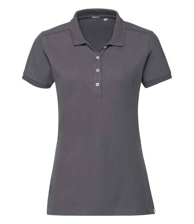 Russell Athletic Ladies Stretch Piqué Polo Shirt - Convoy Grey