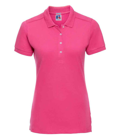 Russell Athletic Ladies Stretch Piqué Polo Shirt - Fuchsia