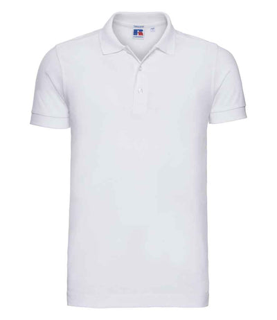 Russell Athletic Stretch Piqué Polo Shirt - White