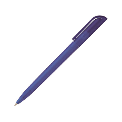 Twist action frosted plastic ballpen