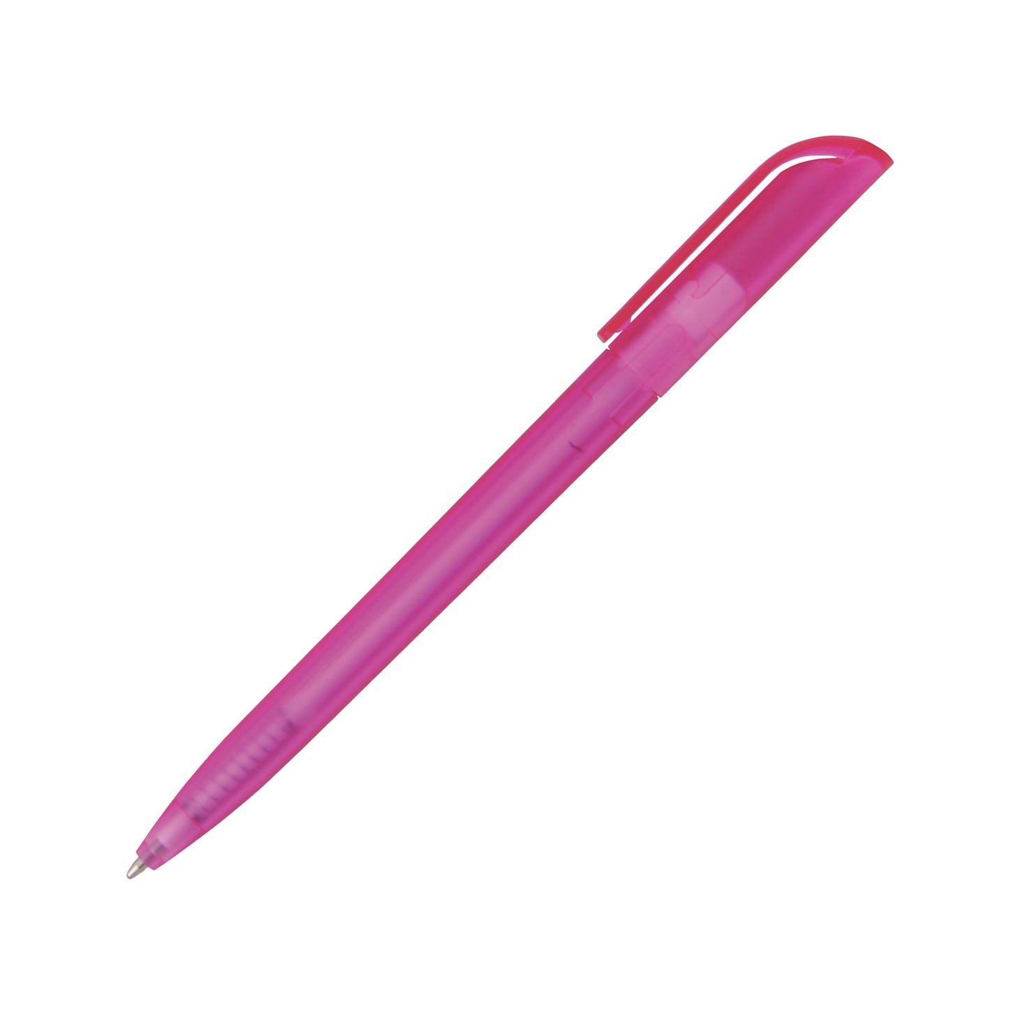 Twist action frosted plastic ballpen