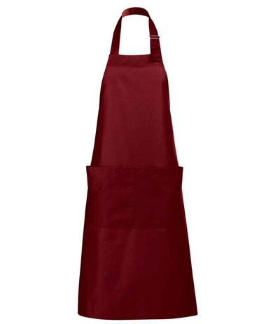 SOL'S Gala Long Bib Apron - Burgundy