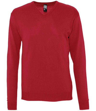 SOL'S Galaxy Cotton Acrylic V Neck Sweater - Red