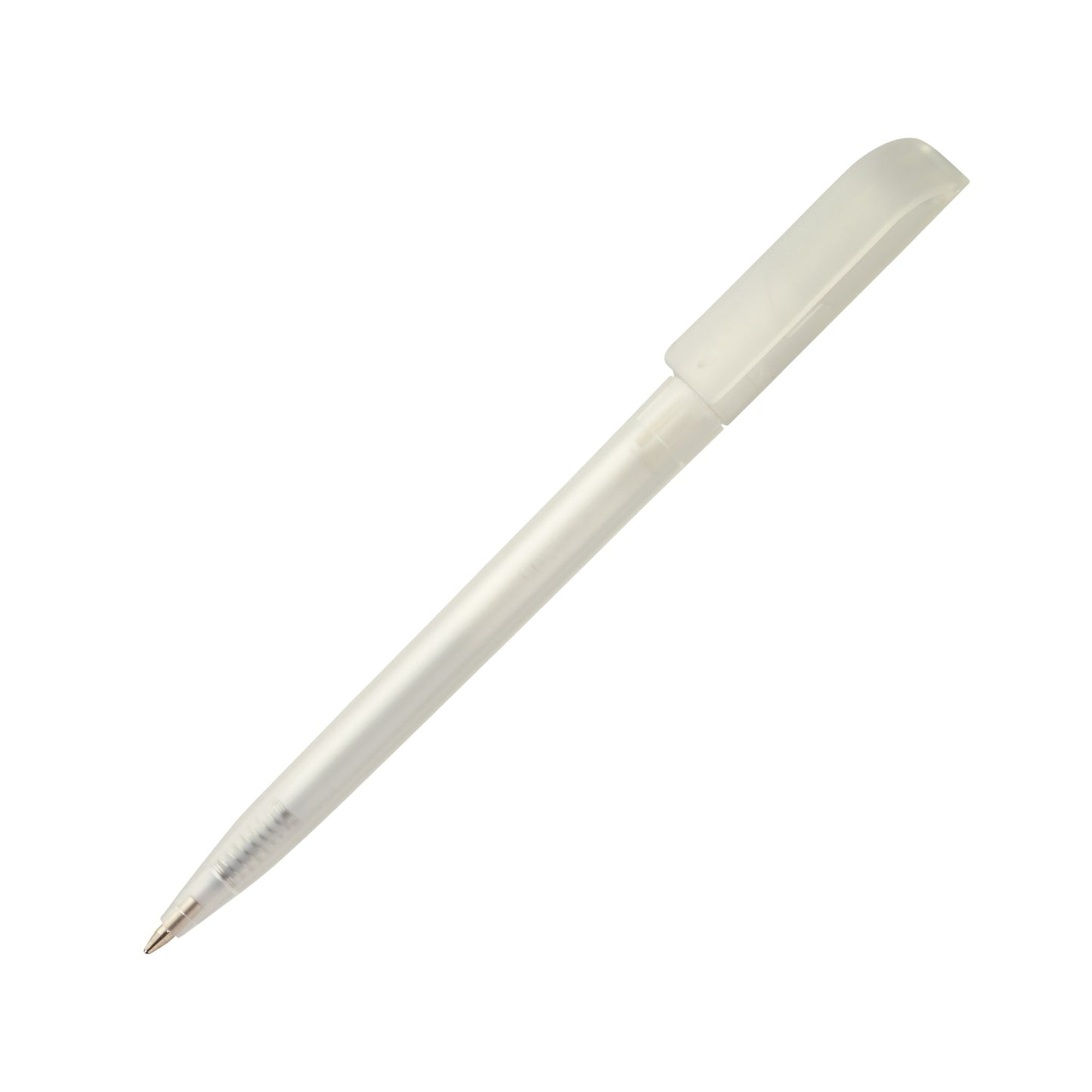Twist action frosted plastic ballpen