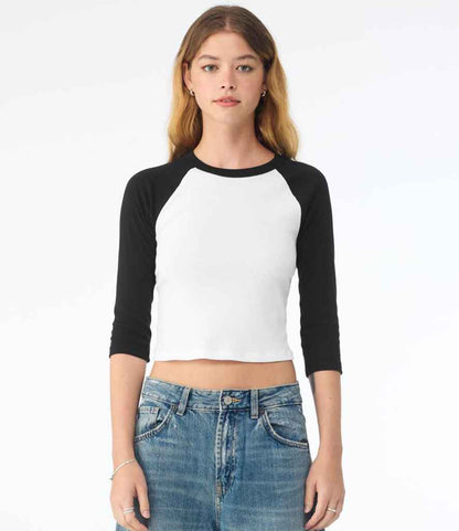 Bella Ladies Micro Rib 3/4 Raglan Baby T-Shirt