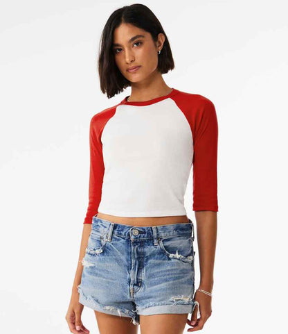 Bella Ladies Micro Rib 3/4 Raglan Baby T-Shirt