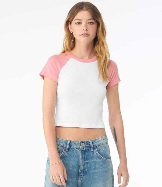 Bella Ladies Micro Rib Raglan Baby T-Shirt