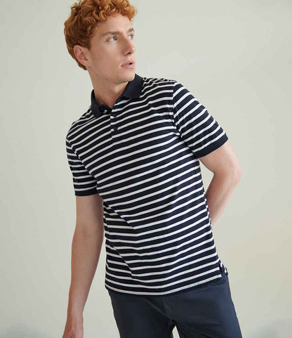 Front Row Striped Jersey Polo Shirt
