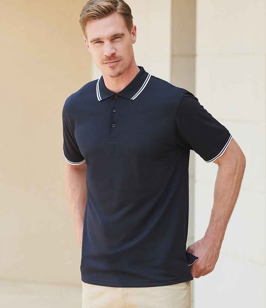 Henbury Coolplus® Tipped Polo Shirt