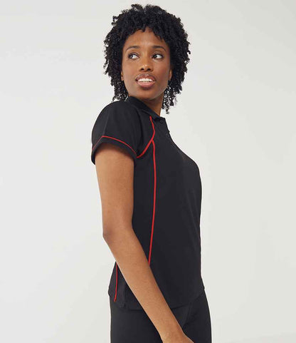 Finden + Hales Ladies Performance Piped Polo Shirt