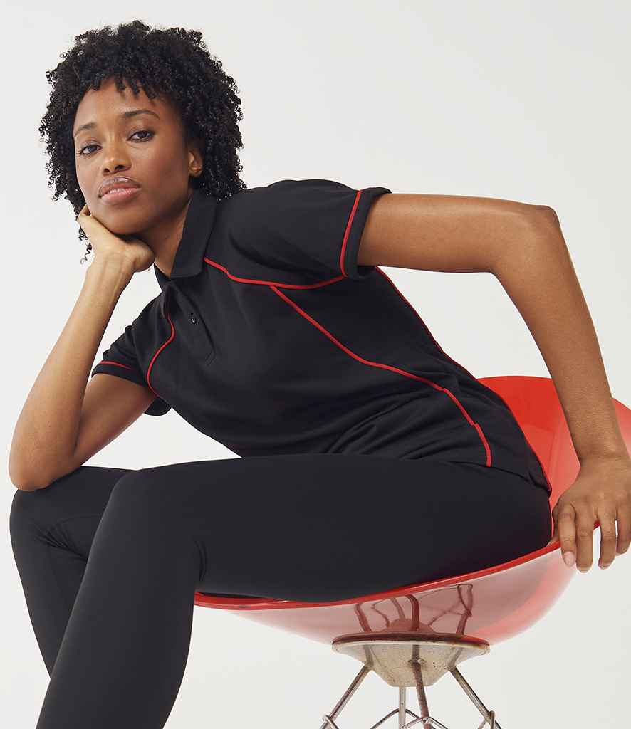 Finden + Hales Ladies Performance Piped Polo Shirt