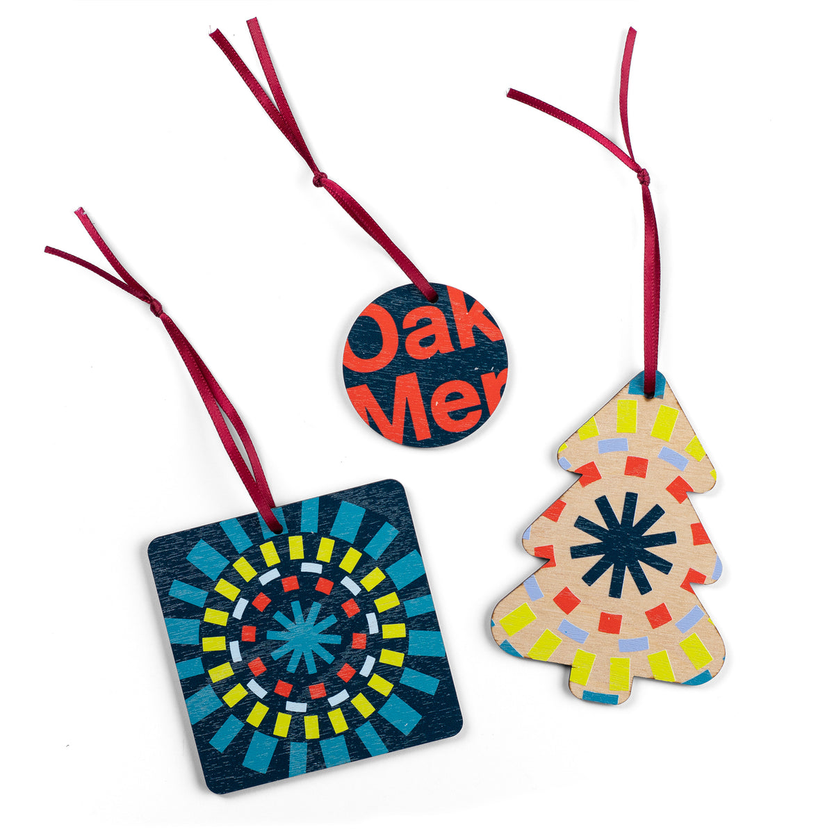 Wooden Printed Christmas Tree Decoration