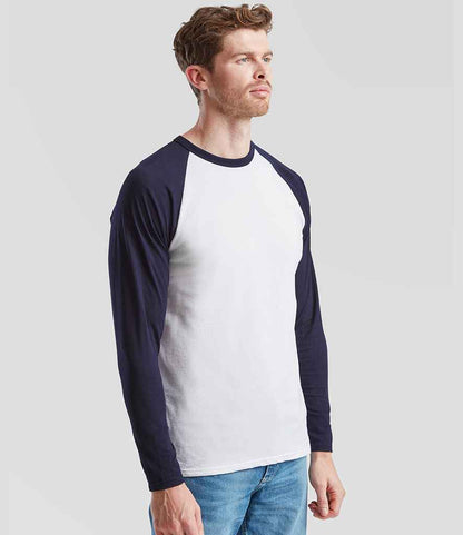 Fruit of the Loom Contrast Long Sleeve Baseball T-Shirt