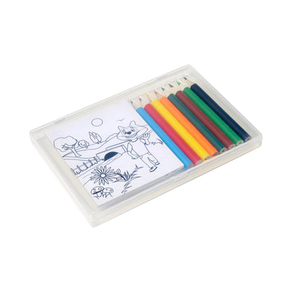 Pencils and colouring sheets