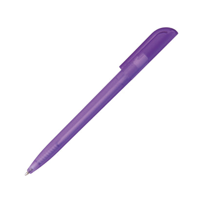Twist action frosted plastic ballpen